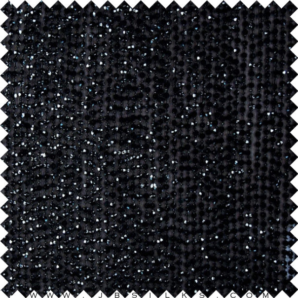 Beaded Sequined Silk Chiffon Fabric JB98 color 199 Black by JB Silks