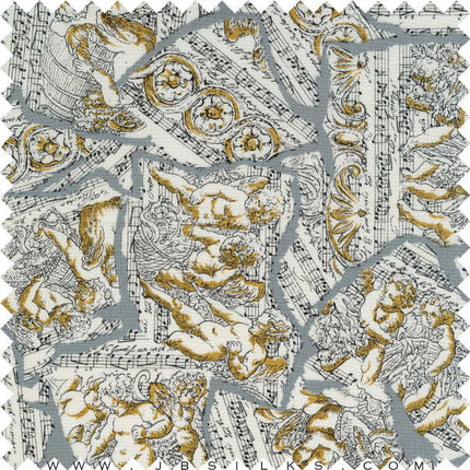 Printed Silk Broadcloth Fabric 464B by JB Silks