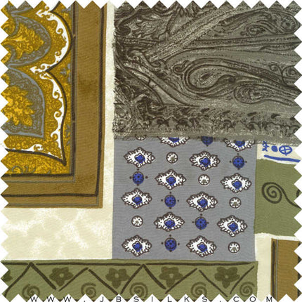 Printed Sueded Silk Habotai Fabric 370 by JB Silks